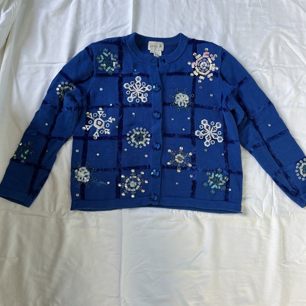 Blue Snowflake Cardigan